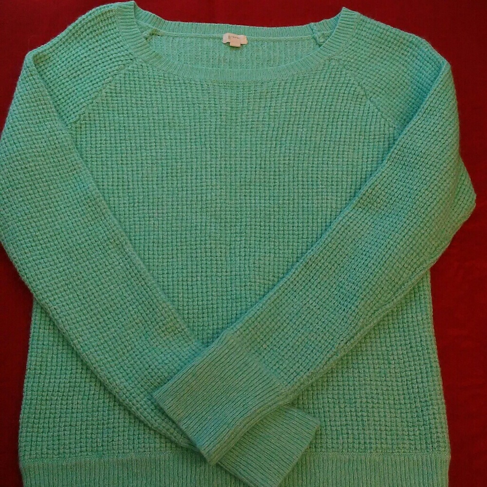 J Crew Waffle Knit Women's Sweater-Tag says L, fits as Small/see Measurements